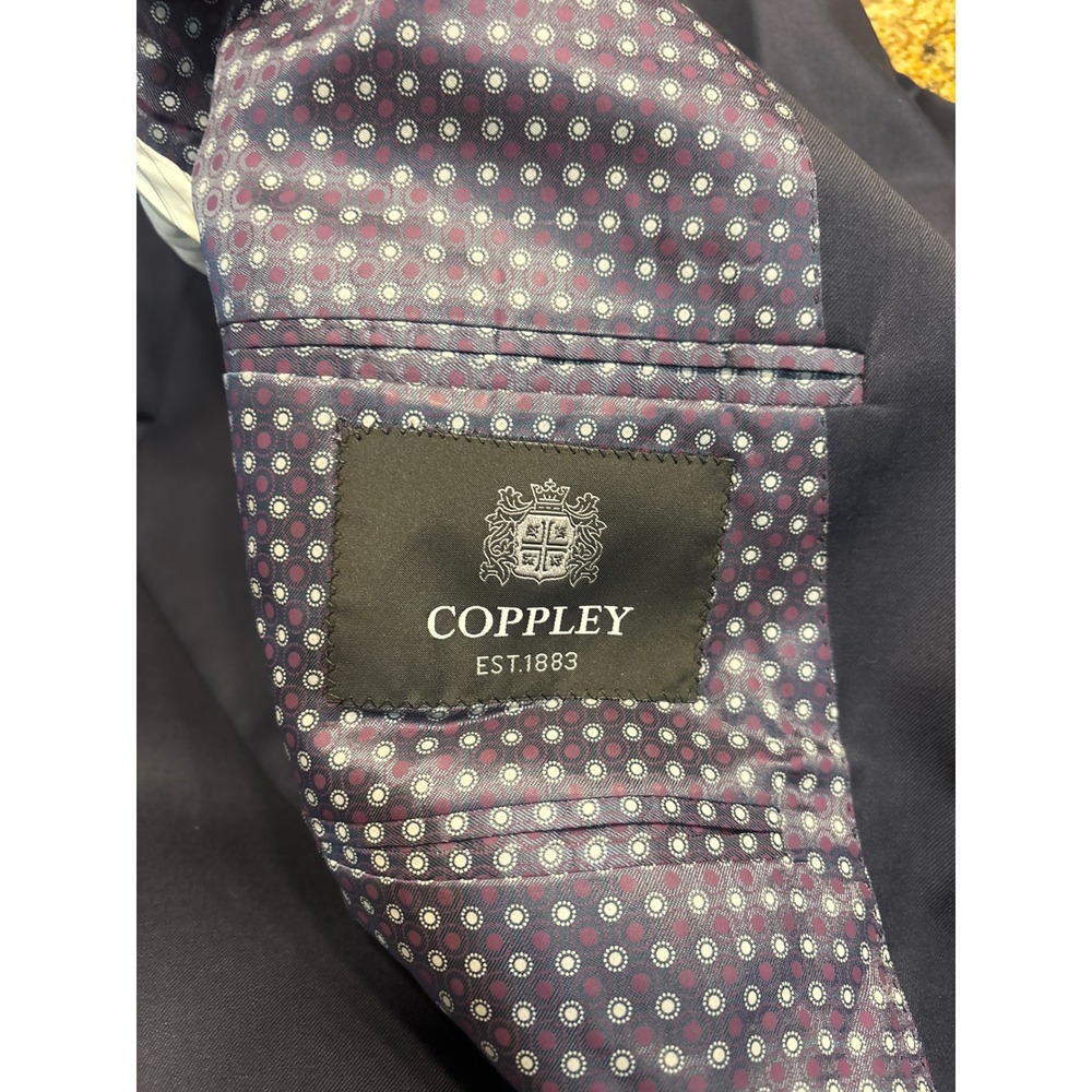 Coppley Mens Navy Blue 100% Wool 2 Button Blazer Sport Coat Size 52S M71888 - Picture 2 of 10